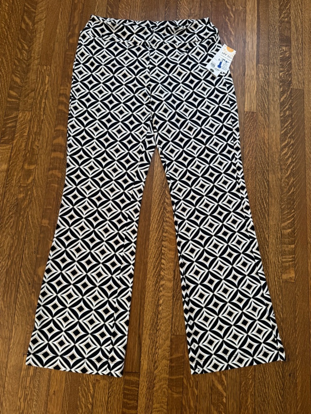 Lulu-B Black, White & Tan Geometric Pants